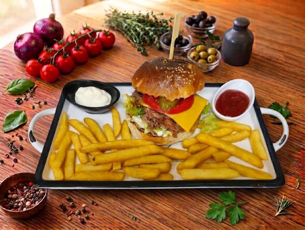 burger s darpano svinsko Бургер с бавно печено месо 350 гр. - Image 1